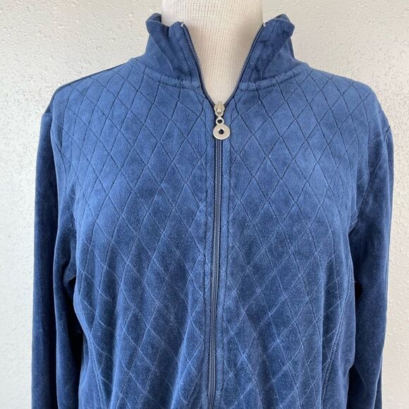 Erika Full Zip Velour Style Jacket Size M EUC - Picture 2 of 7